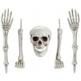    Deko Skelett BONES Skelett Totenkopf Arme Beine Halloween 5 Stk.