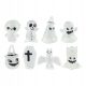  8 Miniatur-Halloween-Dekorationen, leuchtende Totenkopf- und Geister-Grabsteine