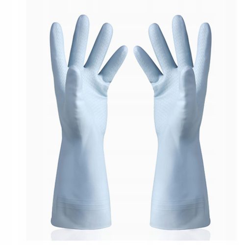  Gummi-Reinigungshandschuhe, wasserdicht, rutschfest, Blau, S