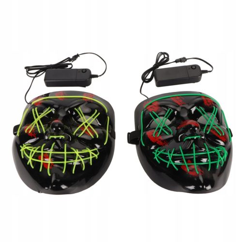  Halloween LED-Gesichtsschutz, flexibel, batteriebetrieben, 2 Stk.