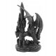  Drachenstatue, Skulptur, Kunstharz, Halloween-Dekoration, Burgdrache A, Schwarz
