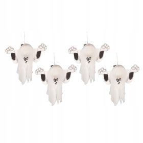    Leichter Halloween-Papiergeist für Barparty, 4 Stück, Weiß