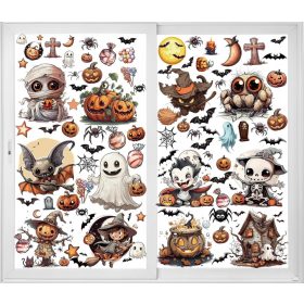  12x BLATT HALLOWEEN-AUFKLEBER-SET WEIHNACHTSDEKO-AUFKLEBER