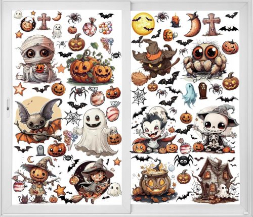  12x BLATT HALLOWEEN-AUFKLEBER-SET WEIHNACHTSDEKO-AUFKLEBER