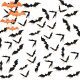  Fledermaus-Aufkleber, 60 x Fledermaus-Set, verschiedene Größen für Halloween