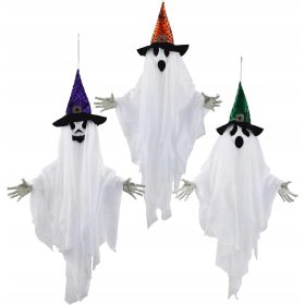    DEKORATIONEN HALLOWEEN ORNAMENTE HÄNGENDE GEISTER 3 Stk. 63CM GEIST DER SEELE