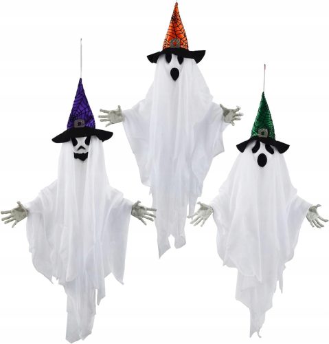  DEKORATIONEN HALLOWEEN ORNAMENTE HÄNGENDE GEISTER 3 Stk. 63CM GEIST DER SEELE