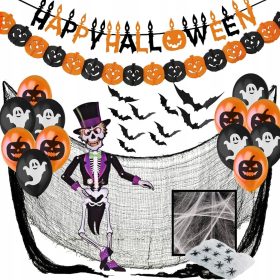    38x HALLOWEEN-DEKORATIONEN, PARTY-DEKORATIONEN, HALLOWEEN-Fledermaus-Set