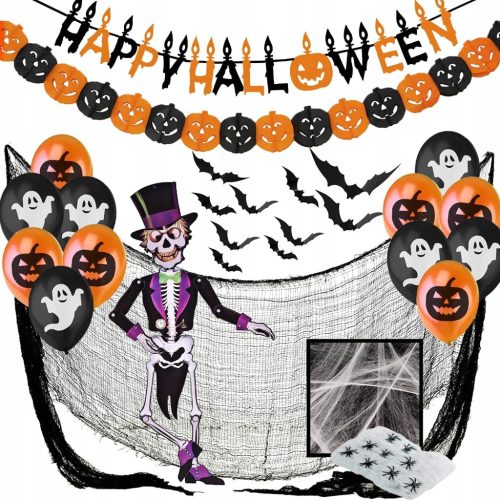  38x HALLOWEEN-DEKORATIONEN, PARTY-DEKORATIONEN, HALLOWEEN-Fledermaus-Set