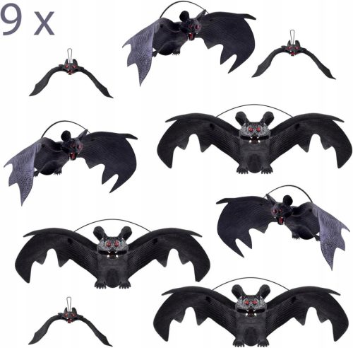  HALLOWEEN Fledermäuse Fledermaus-Set Dekoration 3 groß, 3 mittel, 3 klein