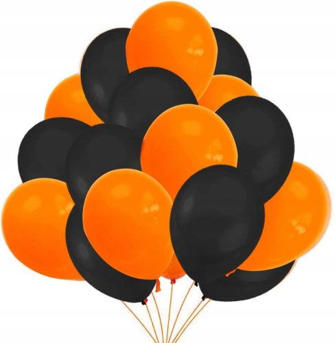  HALLOWEEN-LUFTBALLONS-SET MIT 50 DEKORATIVEN ORANGE-SCHWARZEN LUFTBALLONS FÜR PARTY