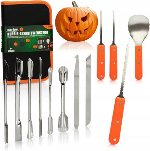  ZUBEHÖR ZUM KÜRBISSCHNITZEN 12-TEILIGES HALLOWEEN-SET