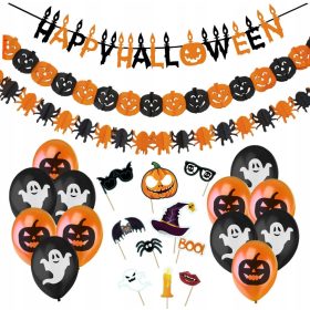    HALLOWEEN-DEKO 25-TEILIGES PARTY-DEKO-SET LUFTBALLONS-BANNER