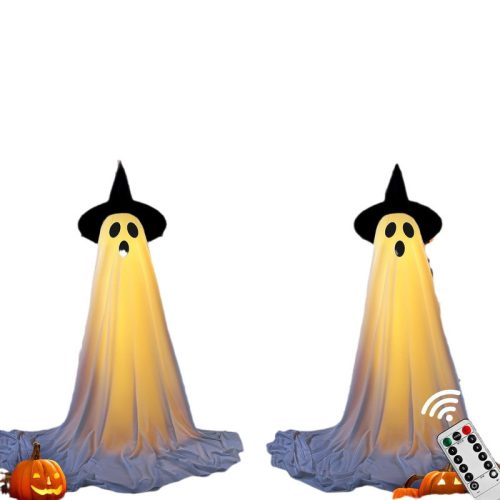 Bedruckter leuchtender Halloween-Geist auf der Veranda