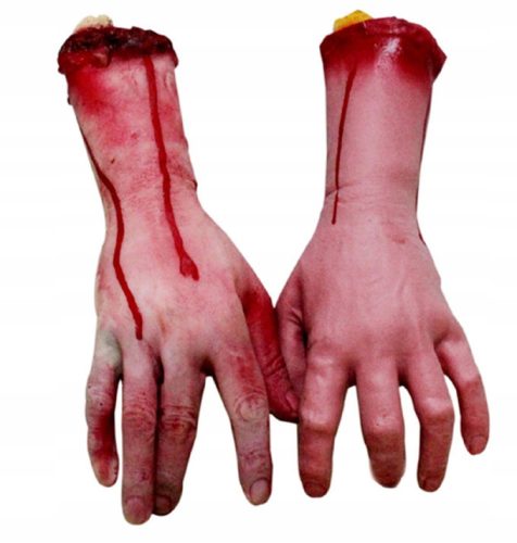 Halloween-Dekoration blutige Hand 2 Stück 29 cm