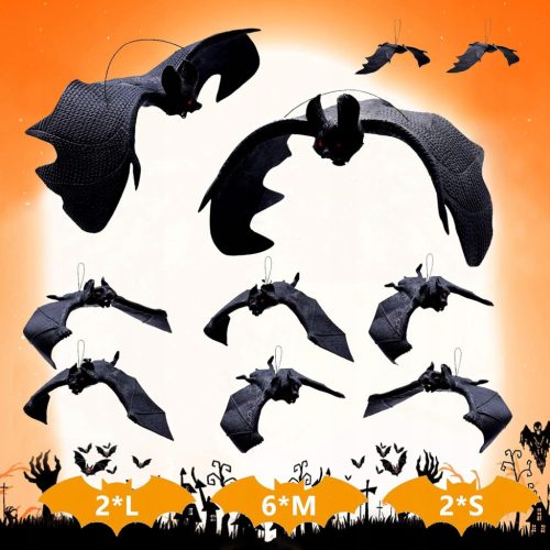 Halloween-Dekorationsset 3D-GUMMISCHLÄGER 10 gruselige Fledermäuse