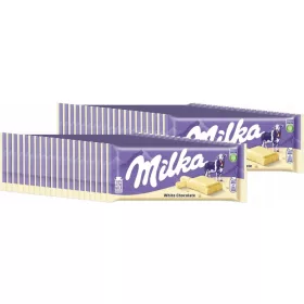40x Milka Weiße Schokolade, 90g – Zartschmelzender Genuss