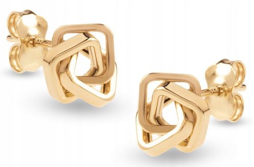  ORIGINAL GEOMETRISCHE BLOCK-OHRRINGE AUS GOLD 14KT 585