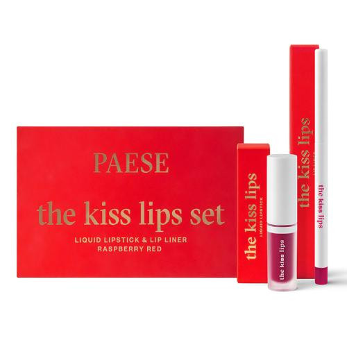  PAESE The Kiss Lips Set Set aus Lipliner und flüssigem Lippenstift 05 Raspberry Red