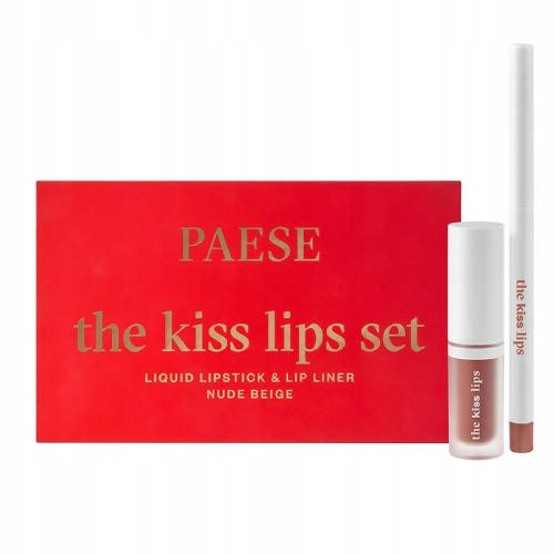  PAESE The Kiss Lips Set Set aus Lipliner und flüssigem Lippenstift 01 Nude Beige