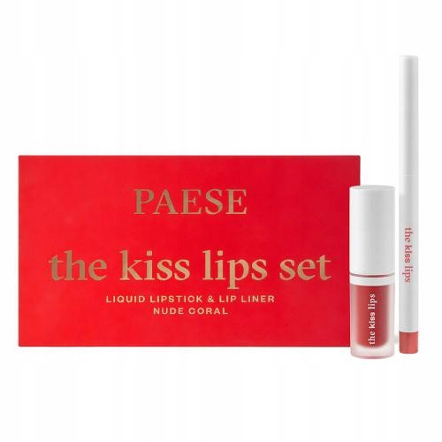  PAESE The Kiss Lips Set Set aus Lipliner und flüssigem Lippenstift 02 Nude Coral