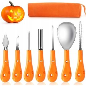    KÜRBIS-SCHNITZ-SET KLINGE HALLOWEEN-WERKZEUGE 7-TEILIGES KOFFER