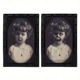    Gruseliger, bewegungsaktivierter 3D-Halloween-Fotorahmen – perfekt für ein Spukhaus