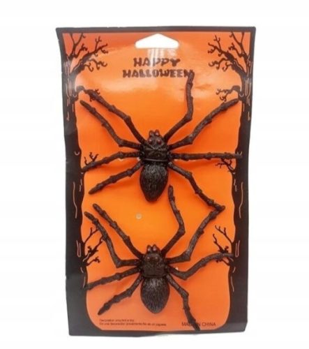  Halloween-Dekoration Spinne groß aus Gummi 10x12cm Packung mit 20 Stück