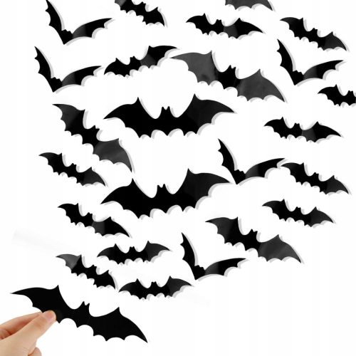  56 Stück Halloween-Fledermaus-3D-Wandaufkleber