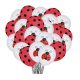 ROT-SCHWARZE LUFTBALLONS MIT PUNKTEN MIT WEISSEM THEMA