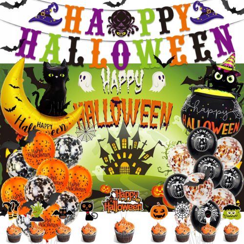  HALLOWEEN-PARTY-DEKORATION Halloween-Ballonflaggen-Set