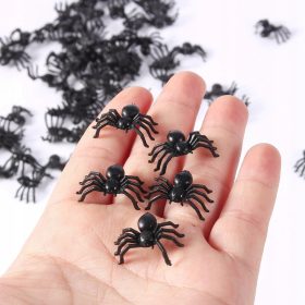  KÜNSTLICHE SCHWARZE HALLOWEEN-SPINNEN 2CM 50 STK