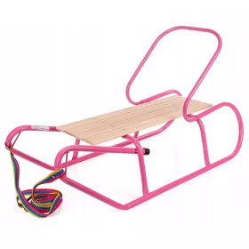    METALLSCHLITTEN MIT RÜCKENLEHNE UND SCHNUR SOLIDE KINDERRODELN