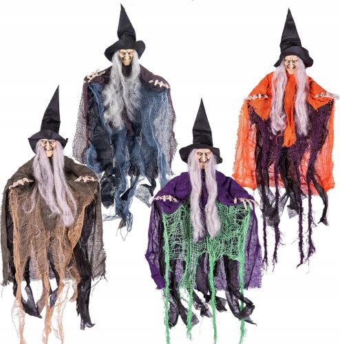  HALLOWEEN HEXE HEXE SCARY GROSSES 50CM HÄNGEDEKO-SET x4