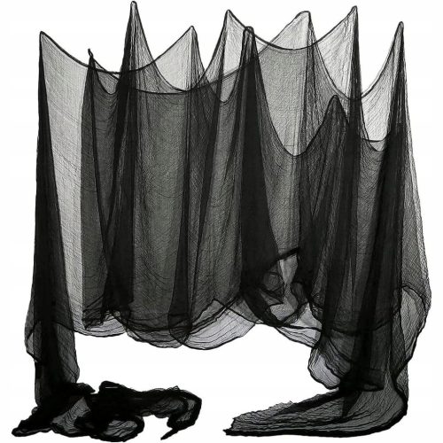  SCHWARZES HALLOWEEN-GRUSELNETZ-GARTENDEKO FÜR DEN AUSSENBEREICH 215 X 500