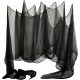  SCHWARZES HALLOWEEN-GRUSELNETZ-GARTENDEKO FÜR DEN AUSSENBEREICH 215 X 500