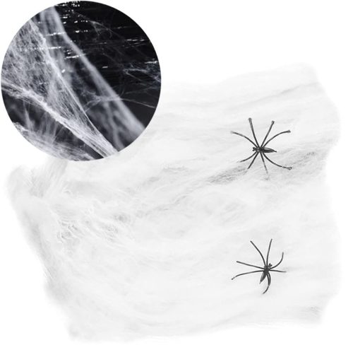  Künstliches WEISSES HALLOWEEN-SPINNENNETZ 2 Spinnen 60g