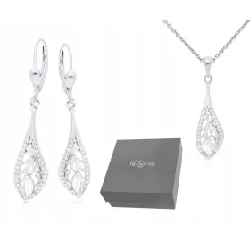  Damen-Silberschmuckset Halskette und Ohrringe Silber 925