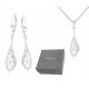 Damen-Silberschmuckset Halskette und Ohrringe Silber 925