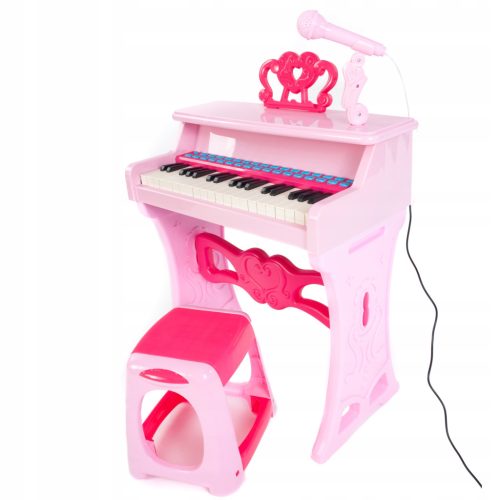  ROSA KLAVIER FÜR KINDER 37 TASTEN KLAVIERHOCKER MIKROFON E0888 EMAJ