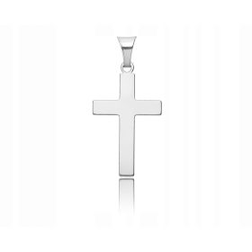  Silbernes Herrenkreuz, glatt, großes Kreuz + Gravurpr. 925