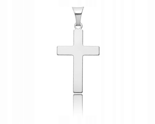  Silbernes Herrenkreuz, glatt, großes Kreuz + Gravurpr. 925