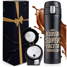    Thermobecher mit Gravur, Geschenk für einen Mann, Becher zum Namen des Freundes