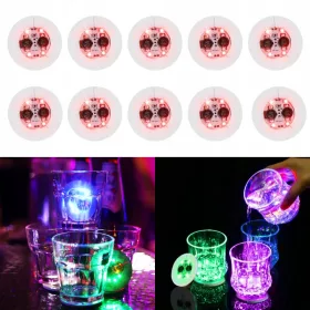    Ständer-LED-Aufkleber für Flasche, Glas, Becher, 10er-Set, Rot