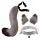  Halloween-Set mit Katzenohren und Schwanz aus Kunstfell