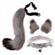  Halloween-Set mit Katzenohren und Schwanz aus Kunstfell