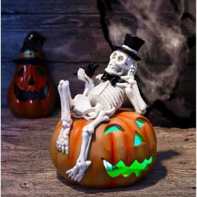  Halloween-Kürbis-Schädel-Lampen-Dekoration aus Kunstharz