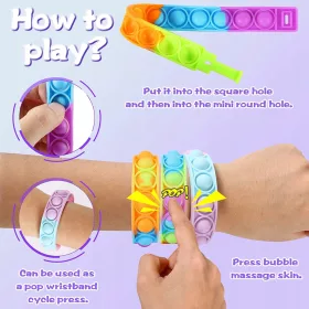  20 Stück PUSH-BUBBLE-SPIELZEUG-ARMBAND, POP-IT-SPIELZEUG