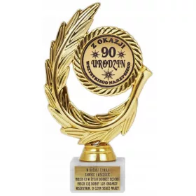    ELEGANTES Geschenk zum 90. Geburtstag für eine Frau oder einen Mann – GOLD-Statuette