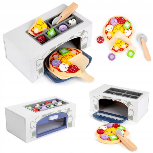  HOLZPIZZAOFEN MIT ZUBEHÖR KÜCHE FÜR KINDER ECOTOYS SPIELZEUG